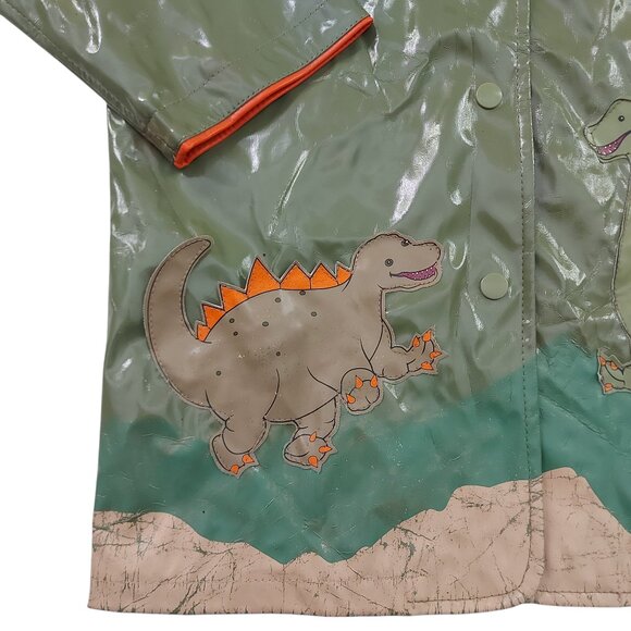 Kidorable Dinosaur Raincoat Kids 4/5 Green Spikes and Volcano All-Weather Snaps - Picture 6 of 12